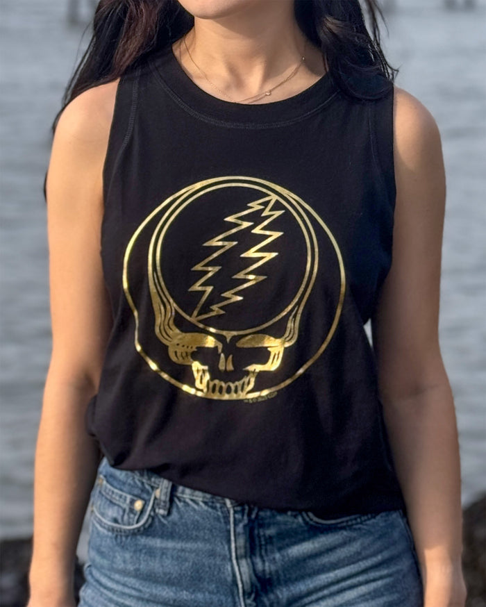 Grateful Dead Gold Foil Stealie Women's Tank