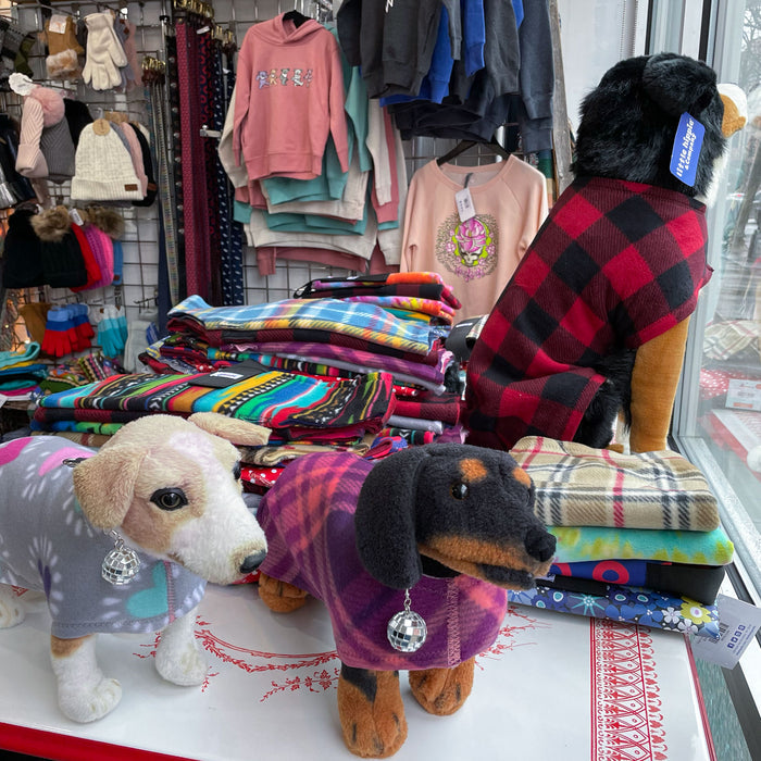 Grateful Dead Pink Plaid Fleece Dog Coat