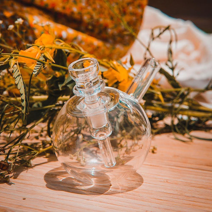 grav labs spherical pocket bubbler glass water pipe