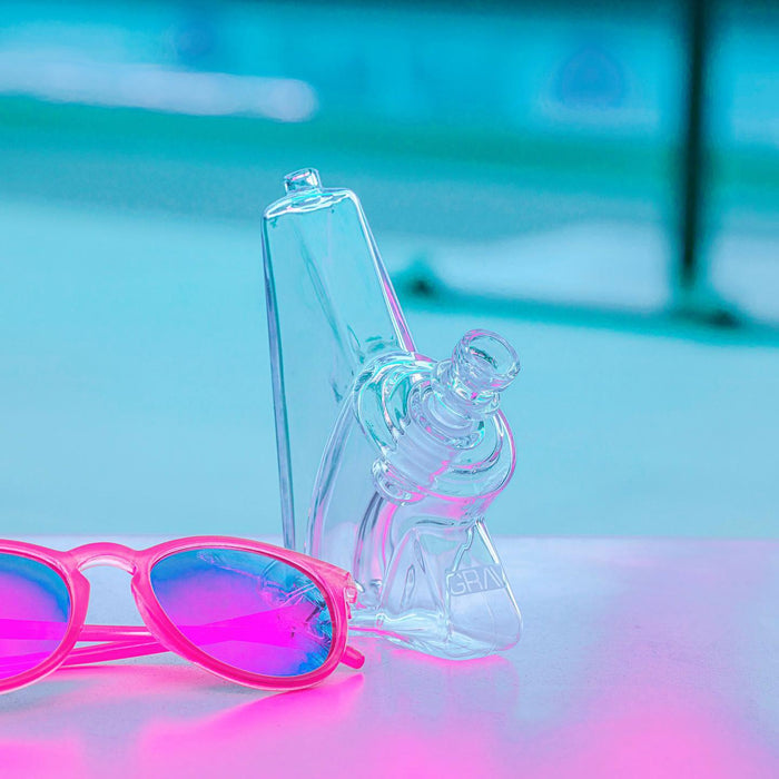 grav wedge mini glass bubbler water pipe pink