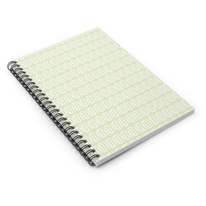 Green XOXO Spiral Lined Notebook