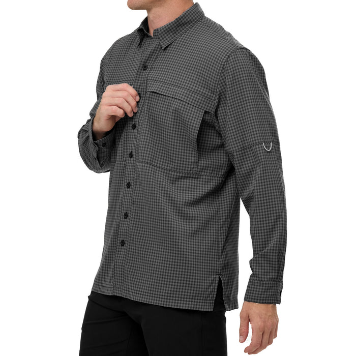 GunMetal TekCheck Shirt | Long Sleeve