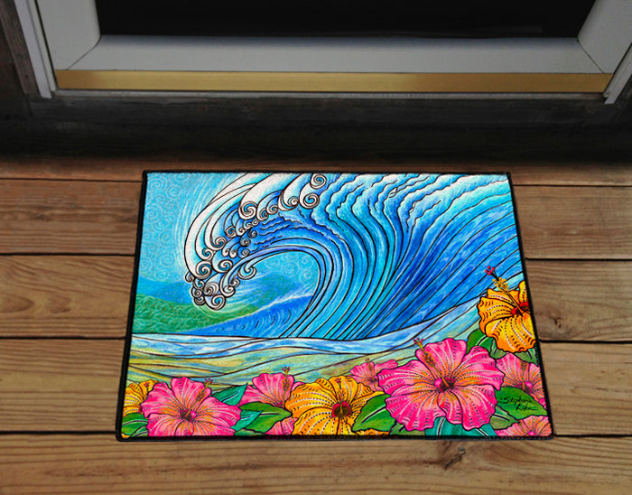 Hibiscus Wave Door Mat