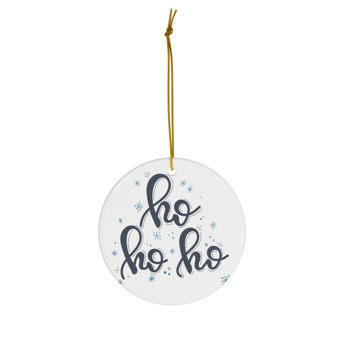 Ho Ho Ho Round Ceramic Ornament