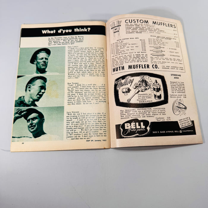 Hop Up Magazine (Jan 1952) | Vintage Hot Rod Racing Zine | Illustrated Car Culture & Speedboat News
