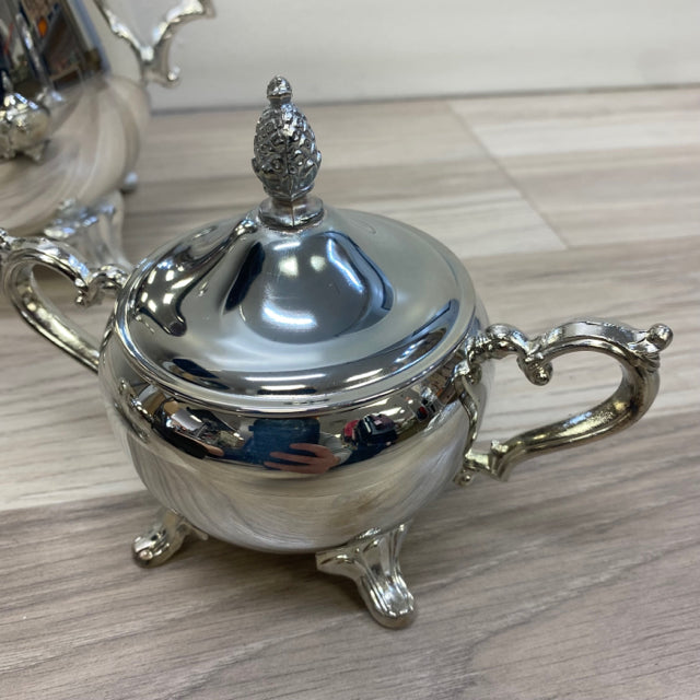 International Silver 4-Piece Round Silver-Plated Tea Set