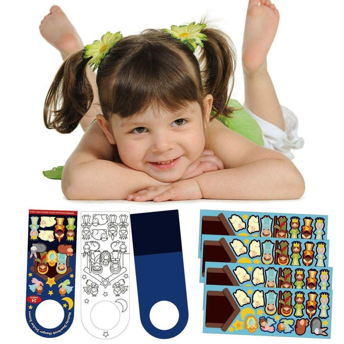 Kids holiday scene sticker set for easy Christmas crafts