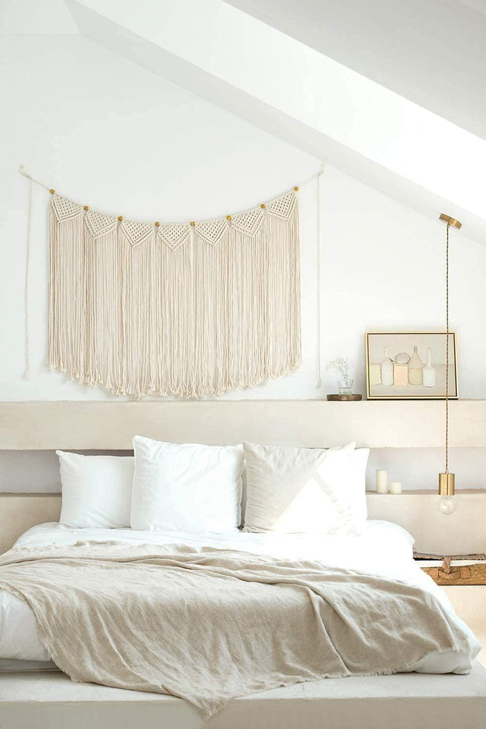 Large Macrame Wall Hanging Boho Tapestry Curtain Fringe - Decotree.co Online Shop