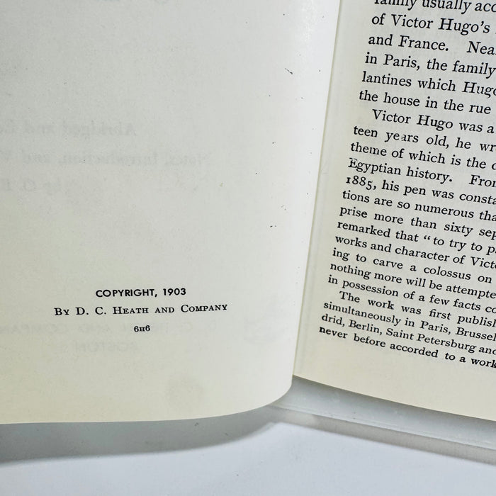 Les Misérables Victor Hugo 1903 D.C. Heath French Abridged Hardcover O.B. Super