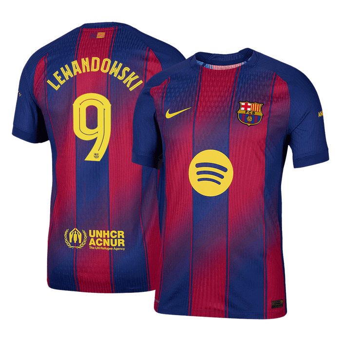 LEWANDOWSKI #9 Barcelona Home Authentic Soccer Jersey 2025/26 - UCL