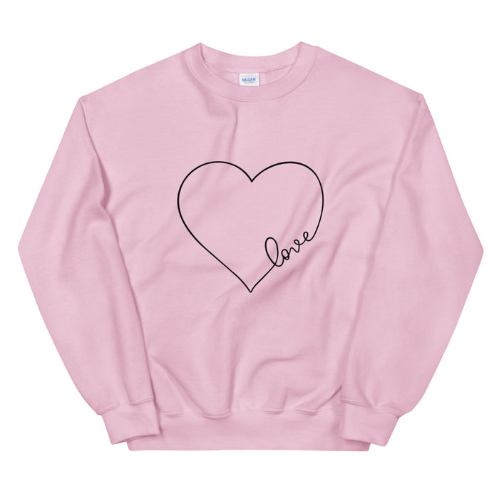 Love Heart Unisex Crew Sweatshirt