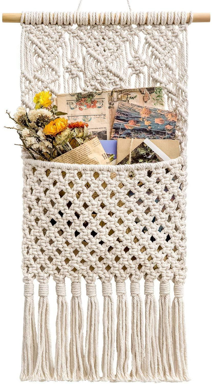 Macrame Wall Holder Small Mail Letters Storage Organizer Holder - Decotree.co Online Shop