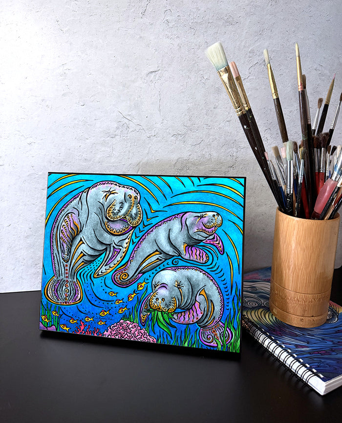 Manatees Wall Art Panel