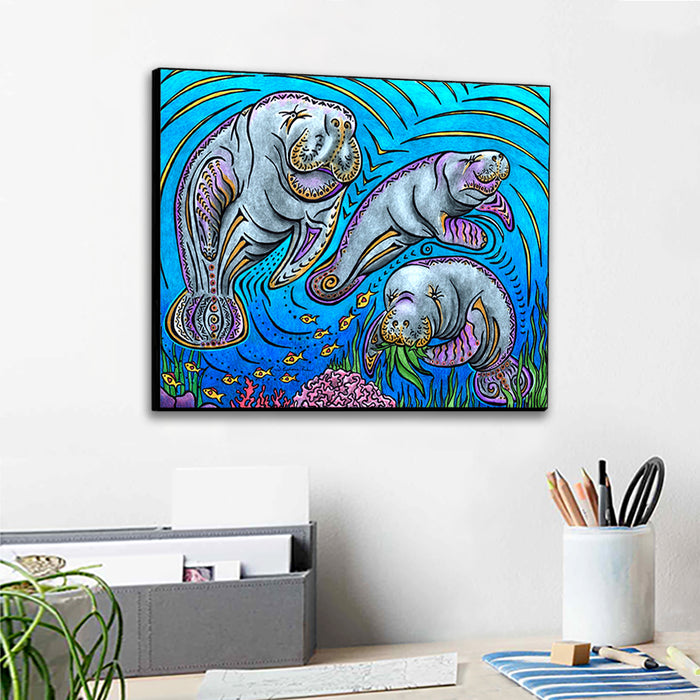 Manatees Wall Art Panel