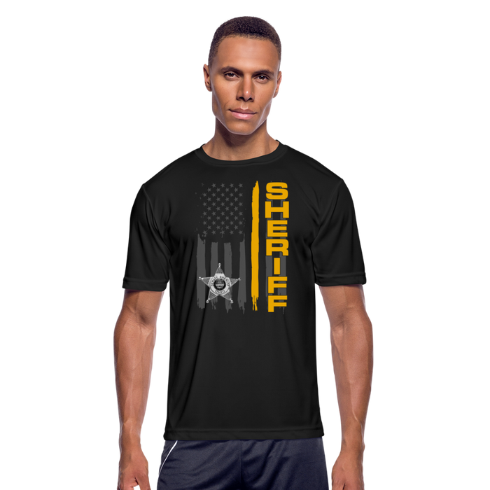 Men’s Moisture Wicking Performance T-Shirt - Ohio Sheriff Vertical - black