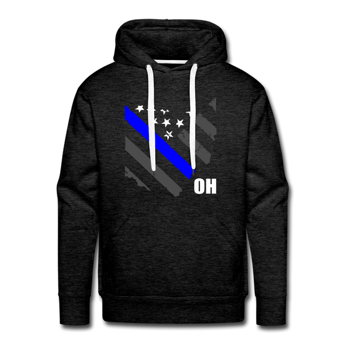 Men’s Premium Hoodie - Ohio Thin Blue Line - charcoal grey