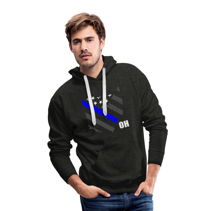 Men’s Premium Hoodie - Ohio Thin Blue Line - charcoal grey