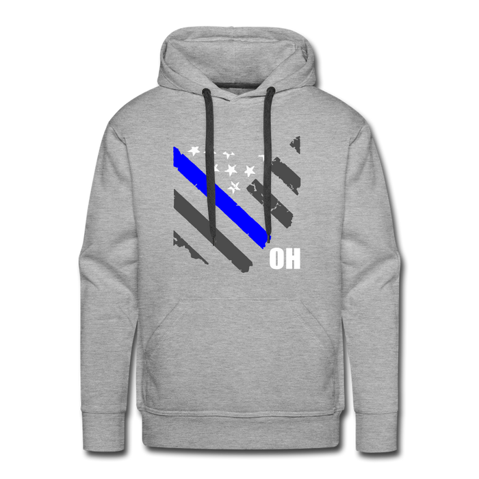 Men’s Premium Hoodie - Ohio Thin Blue Line - heather grey