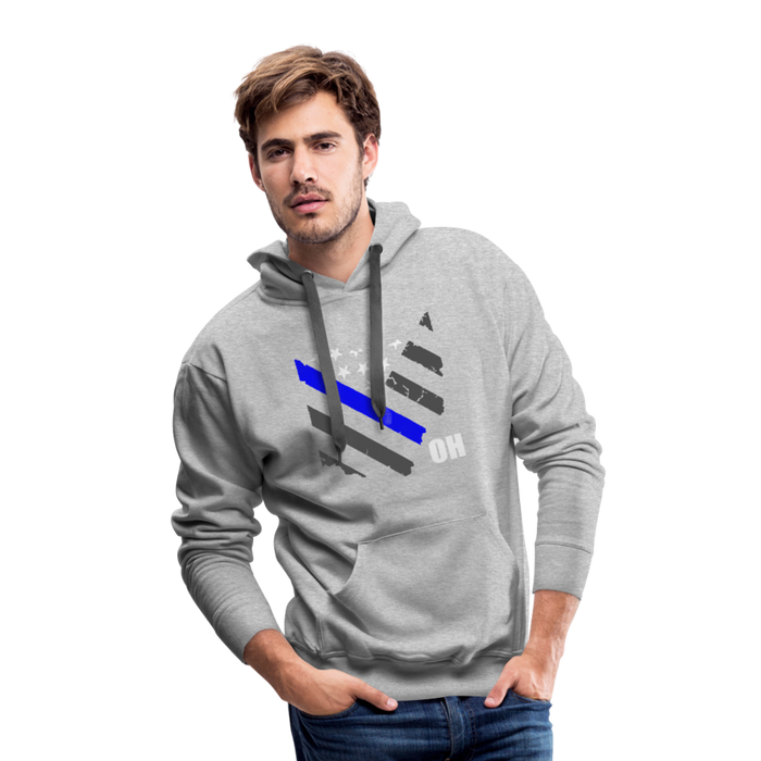 Men’s Premium Hoodie - Ohio Thin Blue Line - heather grey