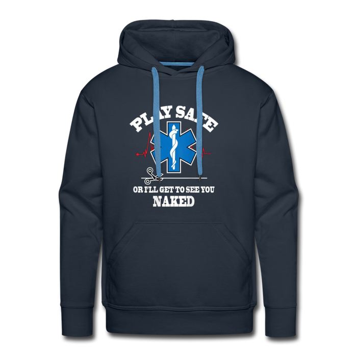 Men’s Premium Hoodie - Play Safe EMS - navy