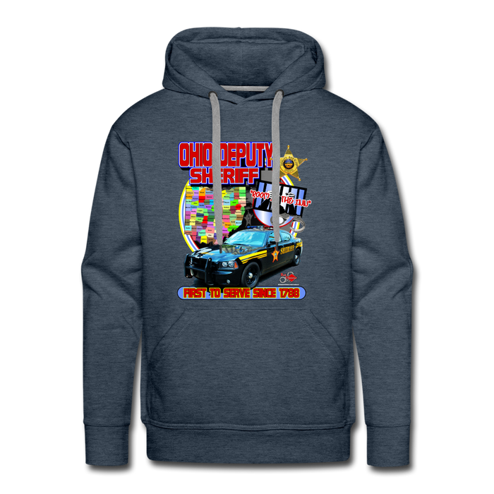 Men’s Premium Hoodie - Room at the Inn - heather denim