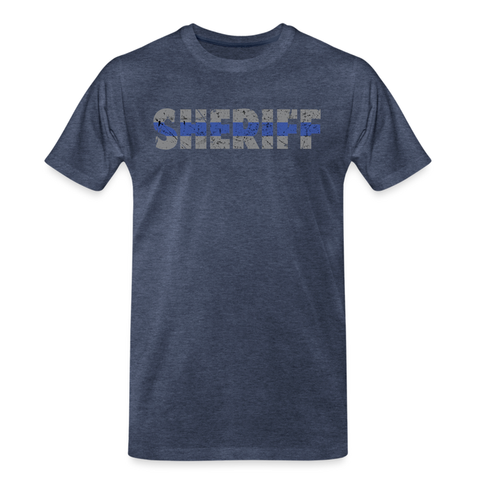 Men's Premium T-Shirt - Sheriff Blue Line - heather blue
