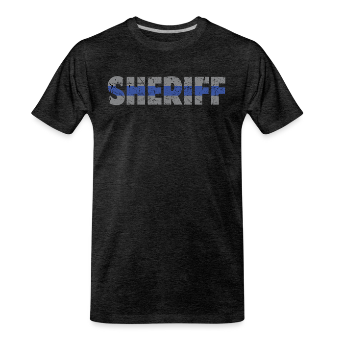 Men's Premium T-Shirt - Sheriff Blue Line - charcoal grey