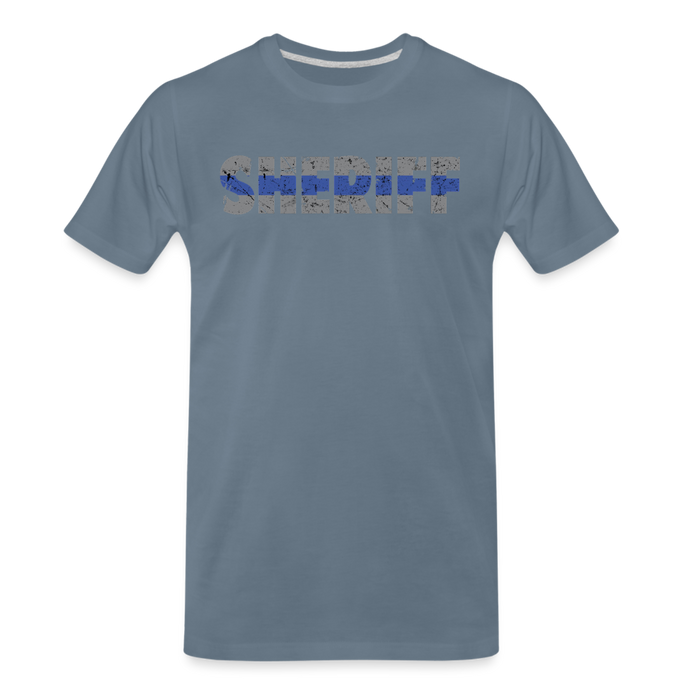Men's Premium T-Shirt - Sheriff Blue Line - steel blue