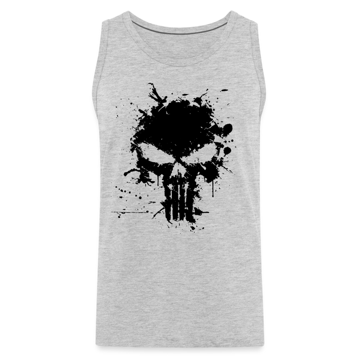 Men’s Premium Tank - Punisher Splatter - heather gray