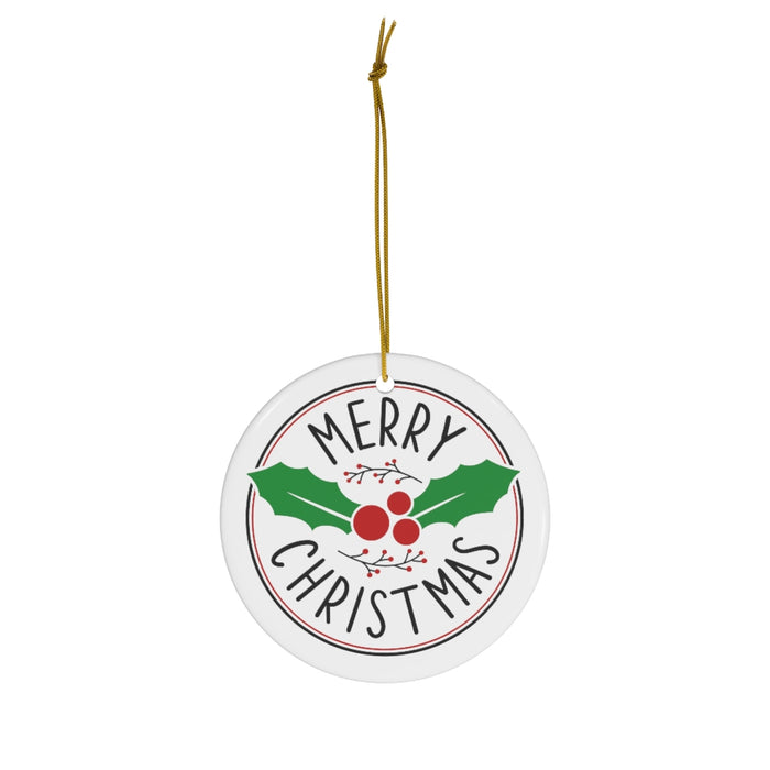 Merry Christmas Farmhouse Ceramic Ornament