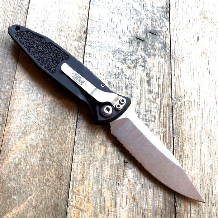 Microtech Socom Elite Auto Single Edge Part Serrated (160A-11) - GearBarrel.com