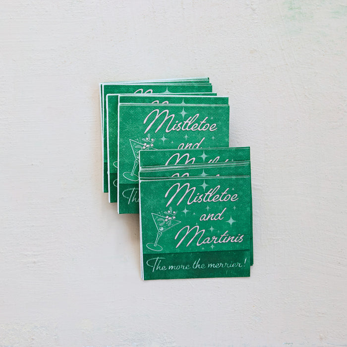 Mistletoe & Martinis Cocktail Napkins 50 Pack