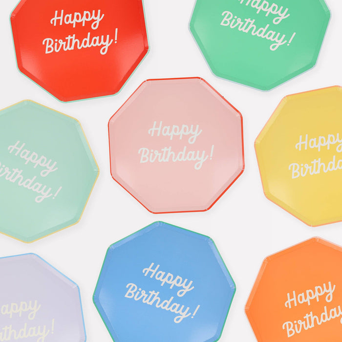 Mixed Happy Birthday Dinner Plates