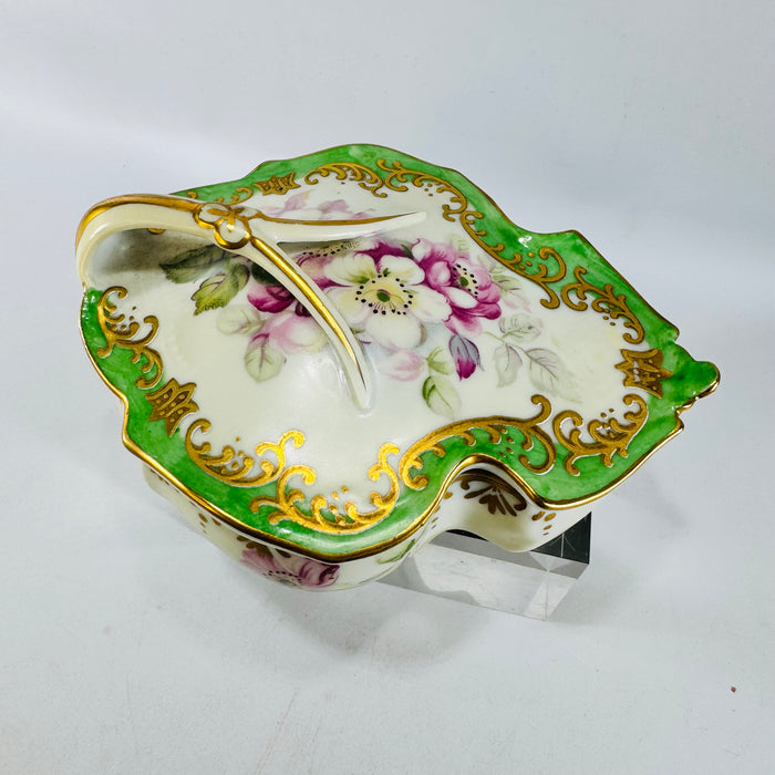 Morimura Hand Painted Nippon M Wreath Trinket Box 1911 to 1921