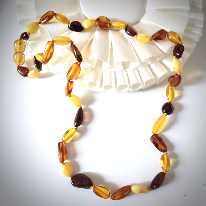 Multicolor Natural Baltic Amber Beads Necklace BuyRussianGifts Store