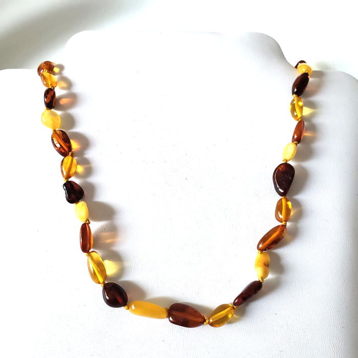 Multicolor Natural Baltic Amber Beads Necklace BuyRussianGifts Store