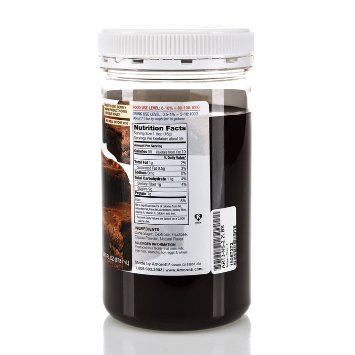 Natural Chocolate Fudge Brownie Artisan Flavor by Amoretti