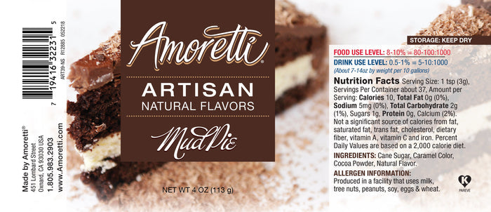 Natural Mud Pie (Mississippi Mud) Artisan Flavor Powder by Amoretti