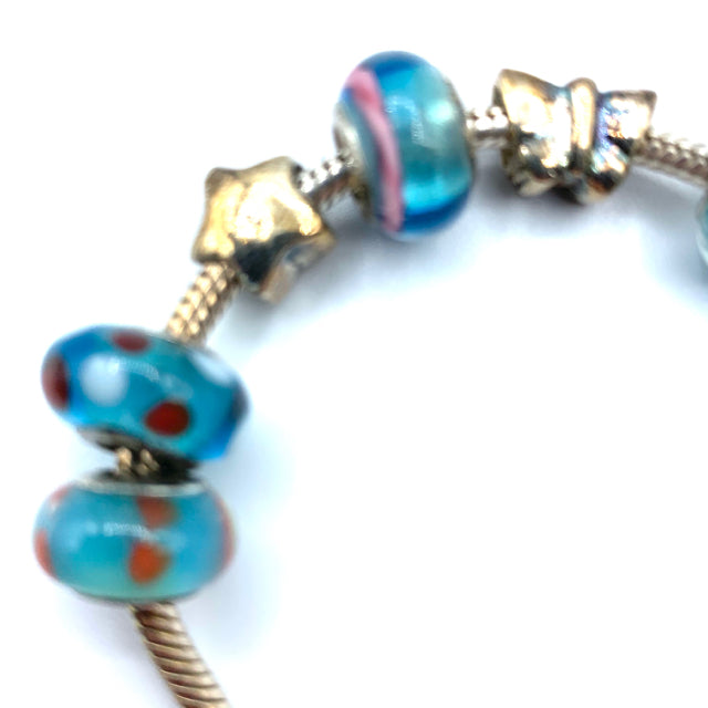 Painted Glass Charm Bracelet