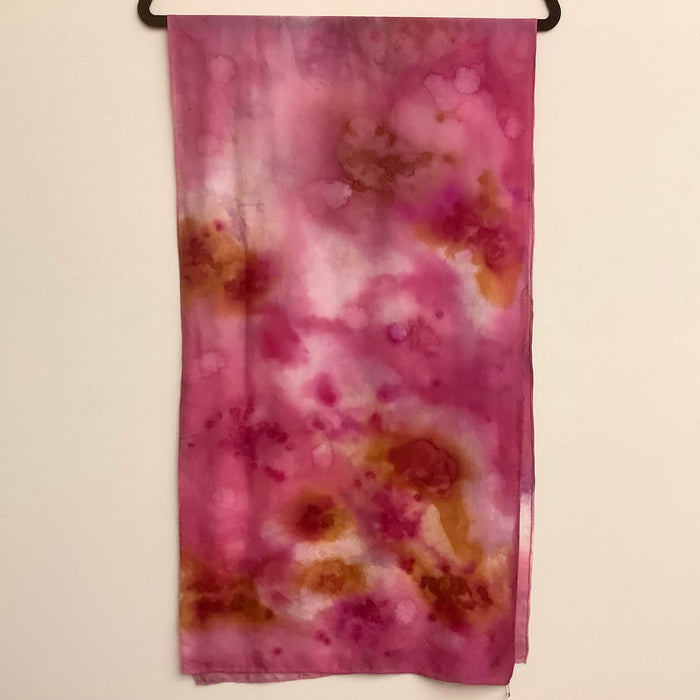 Painted Silk Scarf in Brilliant Reds