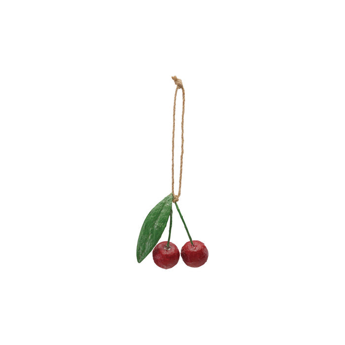 Paper Mache Cherries Ornament