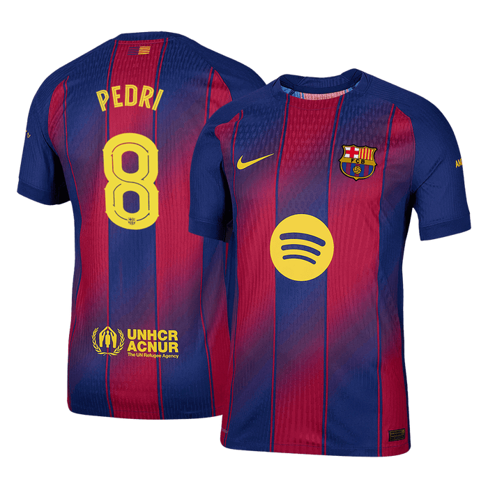 PEDRI #8 Barcelona Home Authentic Soccer Jersey 2025/26 - UCL
