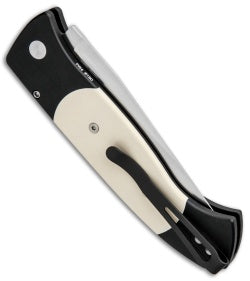Protech Brend 3 Tuxedo Automatic Knife Ivory Micarta (3.75" Satin) 1351 - GearBarrel.com