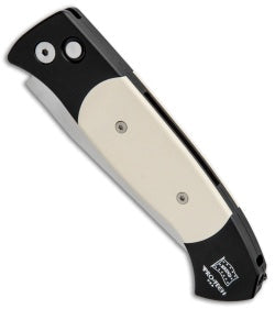 Protech Brend 3 Tuxedo Automatic Knife Ivory Micarta (3.75" Satin) 1351 - GearBarrel.com