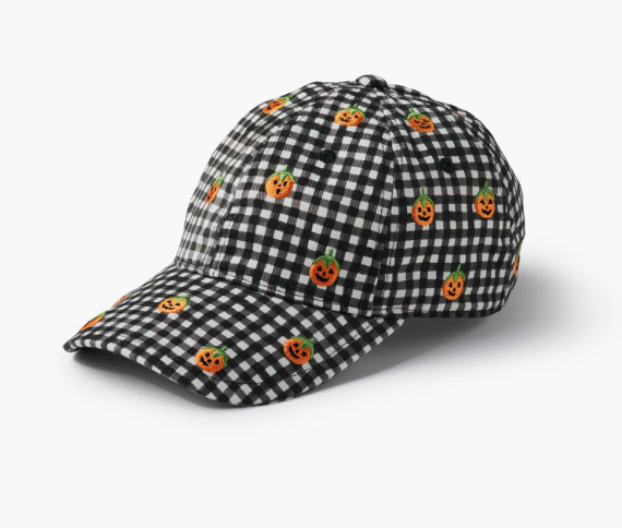 Pumpkin Gingham Baseball Cap