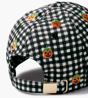 Pumpkin Gingham Baseball Cap