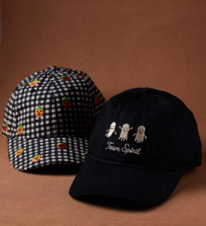 Pumpkin Gingham Baseball Cap
