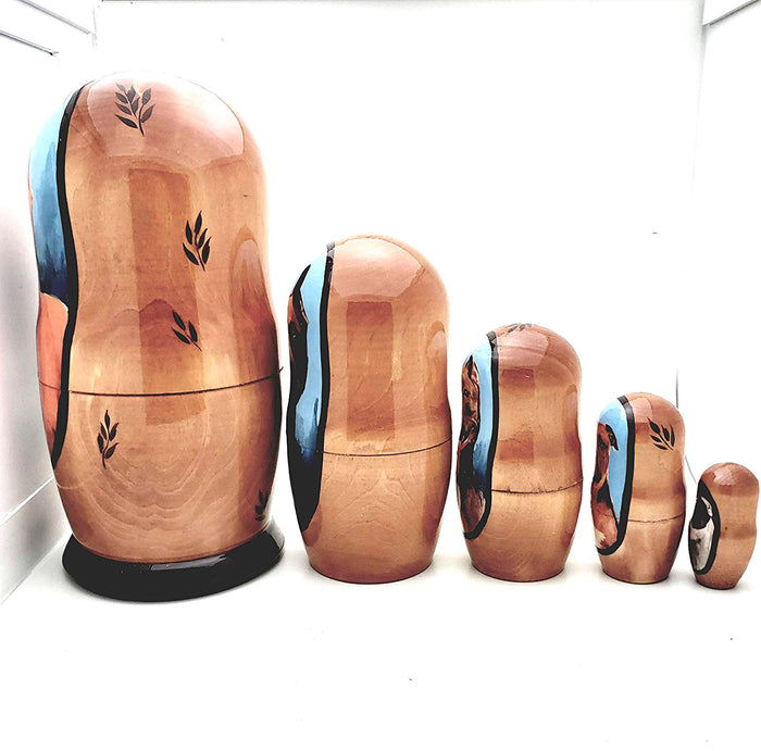 Red Nose Pitbull Nesting Doll Set 7"Tall