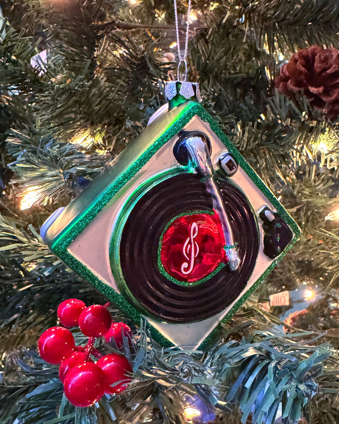 Retro Turntable Glass Ornament