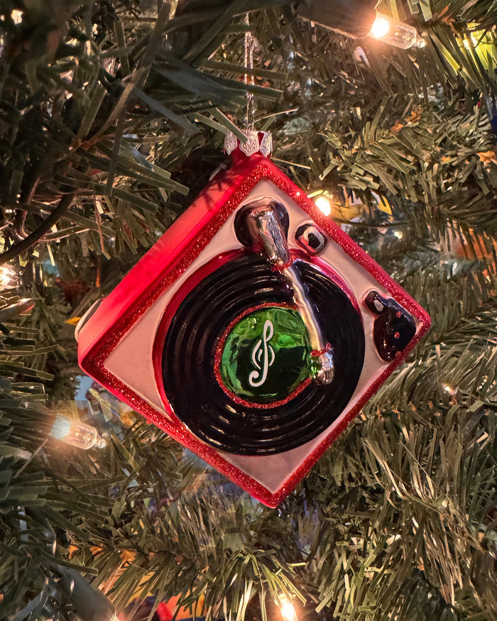 Retro Turntable Glass Ornament